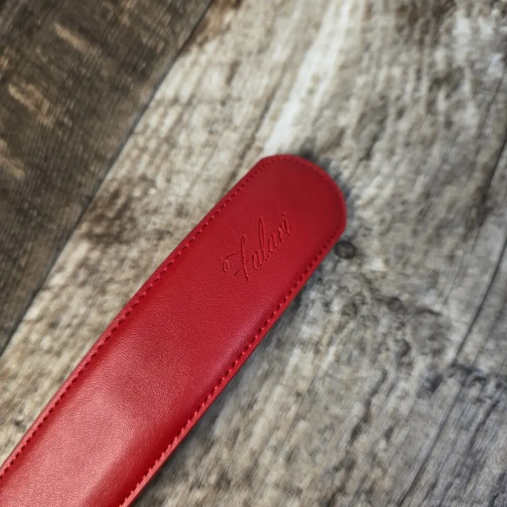 Red Leather Slider Belt